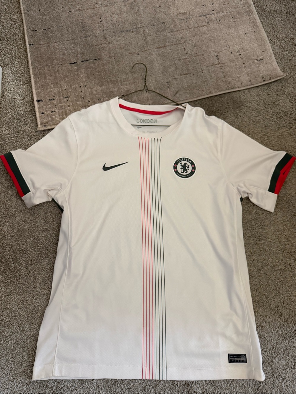 Nike Chelsea FC away White Soccer Jersey with Red & Green Accents